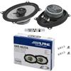 GK SOUND KIT SET PER ALPINE SXE-4625S 2 altoparlanti coassiali a 2 vie 4 x 6 10 x 15 cm 100x150 mm da 20 watt rms e 150 watt max per auto, a coppia + 5 sticker + viti di installazione incluse