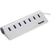 Hamlet XUSB370MS - Hub USB 3.0 7 porte alluminio + alimentatore 3.0 A. Compatibile MAc e PC