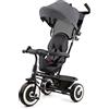 kk Kinderkraft Kinderkraft ASTON Triciclo bambini dai 9 Mesi fino 25 kg, Passeggino con Maniglione regolabile, Bici, Sedile girevole Fronte Mamma e Strada, Cappottina pieghevole, Ruota libera, Grigio