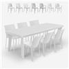 BICA Set tavolo allungabile 160-220cm 6 sedie da giardino bianco Liri Light