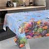 ANRO Tovaglia cerata, lavabile, da giardino, per interni ed esterni, 220 x 140 cm, bordo tagliato, acquario