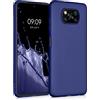 kwmobile Custodia Compatibile con Xiaomi Poco X3 NFC/Poco X3 Pro Cover - Back Case Morbida - Protezione in Silicone TPU Effetto Metallizzato blu scuro metallizzato