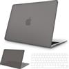 NPUOLS Custodia per Macbook Air 13 Pollici M1 2020-2018, Grigio Opaco | Ultra-Sottile Protettiva Cover Plastica Rigida Mac Air 13,3 A2337 A2179 A1932, e Sottile TPU UE Tastiera Cover (A2337 A2179)
