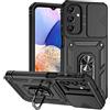 XINYEXIN Cover per Samsung Galaxy A55 5G, Custodia con Protezione Fotocamera [360° Magnetica Anello Supporto] Hard PC y TPU Silicone Antiurto Custodie - Nero