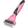 Morpilot Spazzola per Cani, Spazzola Cane Pelo Lungo, Corto, Medio, Toelettatura Professionale, Pettine Cane e Gatto per Rimuovere Peli Superflui e Sbrogliare Nodi Rosa Brillante