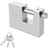 ASelected Lucchetto pesante per esterni, con 3 chiavi, 70 mm di spessore, grilli, protezione dagli urti, per garage, contenitori, cancelli e magazzini, in acciaio inox
