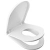 Ibergrif M41001-2 Coperchio WC universale, sedile WC per famiglie con chiusura a D a sgancio rapido, facile da pulire, bianco