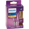Philips Lighting Philips LED Lampadina LED Candela Filamento, 2 Pezzi, Equivalente a 25W, Attacco E14, Luce Bianca Calda, non Dimmerabile