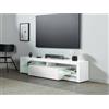 Dmora Mobile Ugo, Credenza Bassa da Soggiorno a 1 Anta, Base Porta TV, 160x40h35 cm, Bianco Lucido, Lunghezza 160 cm