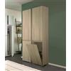Dmora - Armadio multiuso 2 ante Agapanto, Mobile lavanderia a 2 ante, Colonna da bagno con cestello portabiancheria, 100% Made in Italy, 45x37h195 cm, Olmo