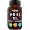 NÄTOO Olio di Krill Omega 3 Puro 60 Capsule Integratore Omega 3 1000mg e Astaxantina Alta Biodisponibilità Olio di Krill Antartico Ricco di Acidi Grassi