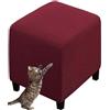 Hoowarm Elasticizzato Copri Pouf ，Rotondo/Quadrato Fodera Poggiapiedi ，40x40/50x50/60x60 Elasticizzat Coprisgabello ，Velluto Jacquard Copri Sgabello (Color : A16, Size : 50x50x40)