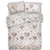 HomeLife Copriletto Matrimoniale Primaverile/Estivo Cotone 100 Grammi [260x280 cm] | Trapunta Matrimoniale | Trapuntino Fantasia Colorata Mongolfiera Beige