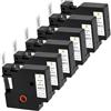 YUANQIMM 6x Yuanqimm 45013 S0720530 Compatibile con Nastro Dymo D1 12mm x 7m Nero su Bianco 45013s Etichette Compatibile per Dymo Labelmanager 160 210D 360D 420P Labelpoint 150 Labelwriter 450 Etichettatrice