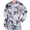 CoolChange Ahegao Felpa con cappuccio con cerniera | Manga Hoodie | Nero/Bianco | Taglia: S - L, bianco, M/L