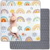 Funsland Tappeto Gioco Bambini 127x127cm - Tappeto Neonato Gattonamento, Pieghevole Morbido & Spessa Tappeto Tummy Time Neonati, Arcobaleno Tappeto Gioco Sensoriale Interattivo per Bambini 1 2 3 Anni