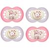 MAM Original Night 16+ M (confezione da 4 pezzi), ciuccio luminoso al buio, con scatola per il trasporto e la sterilizzazione, ciuccio per bambini a partire dai 16 mesi, tettarella in silicone MAM