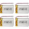 EEMB 4X EEMB 3.7V Lipo 150mAh 401730 Batteria ricaricabile ai polimeri di litio con connettore Molex UN38.3-Fai una polarità sicura del dispositivo corrispondente con la batteria prima dell'acquisto !!!