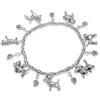 Vestopazzo bracciale elastico pendenti cani. Placcato in argento. Nickel tested. Lavorazione artigianale.Tg Unica.Unisex.LO00136