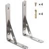 Ihomepark Supporto per Mensole Pesanti - Staffa per Mensola ad Angolo Travi per Carichi Giganti, Supporto di Scheda, Scaffale e Mensola (2 Pcs) (400 * 240mm)