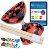 Juggle Dream Jester Cuscinetto a Sfera Diabolo, Bacchette in Legno, Video di Apprendimento Online - Giocattolo da Giocoleria Set (Nero/Rosso)