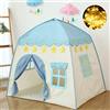 GEIwenle Tenda da gioco per bambini con luci stellate, tenda da gioco per bambini, per interni ed esterni, giocattolo di compleanno, regalo di Natale (blu)