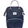 Béaba 940263 Zaino per Cambio Pannolino del Neonato, Capiente, Materassino e fasciatoio incluso, Tasche multiple, Apertura ampia, Termico, Borsa da Viaggio Multiuso, Wellington, Blu, 18 l