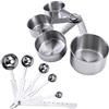JSMTKJ 10pz Acciaio Inossidabile Misurare tazze e Cucchiai Dosatori Misurini Cucina in Acciaio Inox 304 Cucchiai Graduati Measuring Spoons Cucchiaio Dosatore per Dolci Ingredienti Cottura