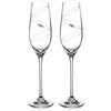 DIAMANTE Swarovski Flute da champagne Prosecco Coppia di bicchieri con design a anello intagliato a mano impreziosito da cristalli Swarovski