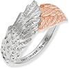 Engelsrufer Anello da donna con simbolo di ali in argento Sterling bicolore in argento e oro rosa, misura regolabile, senza nichel, Argento, Nessuna pietra preziosa