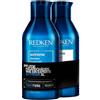 Redken Set XL per la cura dei capelli fragili e danneggiati, anti rottura dei capelli, con rete proteica Interlock, shampoo Extreme 500 ml e balsamo da 500 ml