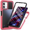 XINNI Cover per Xiaomi Redmi Note 13 5G, Protezione Schermo Integrata 360 Gradi Antiurto Custodia, Rugged Doppia Faccia Bumper Trasparente Full Guscio Fronte Retro Case, Rosa