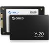 ORICO 512 G SSD SATA III 6 Gb/s 2,5 unità a stato solido, velocità di lettura fino a 550 MB/sec, compatibile con laptop e PC desktop (nero) -Y20