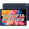 Lville Tablet Android 13, 8 GB RAM + 128 GB ROM (1 TB Espandibile) Octa-Core Tablet 10 pollici 1280 x 800 IPS HD, 5 G/2.4 G WiFi, 5000 mAh, Bluetooth 5.0, Dual Box Altoparlanti (Nero)