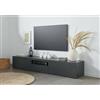 Dmora Mobile Ulrico, Credenza Bassa da Soggiorno a 3 Ante, Base Porta TV, 220x40h35 cm, Antracite, Lunghezza 220 cm