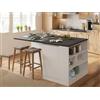 Dmora - Isola da cucina Osvaldo, Armadio multiuso, Mobile per cucinotto, Tavolo ausiliario, 100% Made in Italy, 160x90h90 cm, Bianco lucido e Ardesia