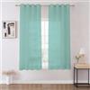 Joydeco Tende Camera da Letto 2 Pezzi, Bianche Tende per Interni Moderne Trasparenti in Voile per Casa Finestre Soggiorno Eleganti (Blu Oceano, 2xL140xA160)