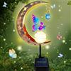 VEEKAY La Lampada Solare per Esterni,Luci Solari da Giardino Decorative,Luci Decorative per Esterni con Sfera di Vetro a Led Luce,Impermeabili,Luna Luci Decorative da Esterno Solari per Vialetto