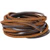 GORGECRAFT 5m*3mm*2mm Corda di Cuoio Genuina Corda Piatta In Pelle di Vacchetta Corde per Intrecciare Bracciali Collana Creazione di Gioielli Portachiavi Pizzo per Stivali Artigianato, Sella Marrone