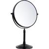 Nicesail Specchio Trucco Ingranditore 5x Nero Specchio Trucco da Tavolo Specchio Bifacciale Impermeabile e Antiruggine,Diametro 20 cm