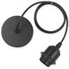 Vecys Lampada a Sospensione E27 Nero con Anello a Vite, Lampade a Sospensione Accessori, E27 Lampada da soffitto Portalampada Con 100CM Cavo per Bar, Caffetteria,Casa, Hotel