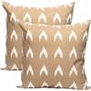 TRESMESTRES Federe Cuscini per Letto Decorativi - Stile Mediterraneo, Colori Eleganti, Ikat - Ideale per Cuscino da Cameretta - Fodere Cuscini 60x60 - Pack 2, Beige