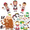 Baker Ross FN039 Kit di magneti per mescolare e abbinare i vestiti tradizionali tedeschi - Confezione da 8, Kit didattici per l'artigianato, risorse per l'apprendimento