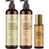 MagiForet Set per la cura dei capelli con shampoo all'olio di argan 500 ml + balsamo 500 ml + siero per capelli 100 ml, senza parabeni - nutre ricci, crespi e trattati con colori morbidi ed elastici