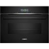Siemens CM776GKB1, iQ700 - Forno compatto da incasso con funzione microonde, 60 x 45 cm, 900 W, made in Germany, nero, pirolisi e idrolisi, Air Fry, assistente al forno, touch screen colorato