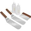 Onlyfire Set Barbecue 5 Pezzi Accessori per Grill Spatola Kit per Blackstone Grill, Camp chef flat-top Grill e altre Griglie