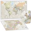 Maps International - Mappa del mondo + Offerta Gratuita una Mappa Italia - stile classico - Laminato