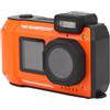 Asixxsix Fotocamera Subacquea 4K, Fotocamera Digitale Impermeabile da 65MP 33FT Autofocus Doppio Schermo Zoom Digitale 10x Fotocamera Compatta Punta e Scatta con Time Lapse, Filtri (ORANGE)