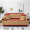 Sticker Superb. Copridivano in Poliestere Elasticizzato Stile Etnico Bohémien Africano 1/2/3/4 Posti Marrone Beige Donna Africana Modello Giraffa Leone Soggiorno Hotel Sofa Cover (Colore3,3 Posti 190-230 cm)
