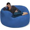 Chill Sacks Sedia del Sacchetto di Fagiolo: Gigante Memoria Schiuma mobili Borse e Lettino Grande - Grande Divano con Enorme Acqua Resistente Morbido Micro Suede Cover - Royal Blue, 5 Piedi
